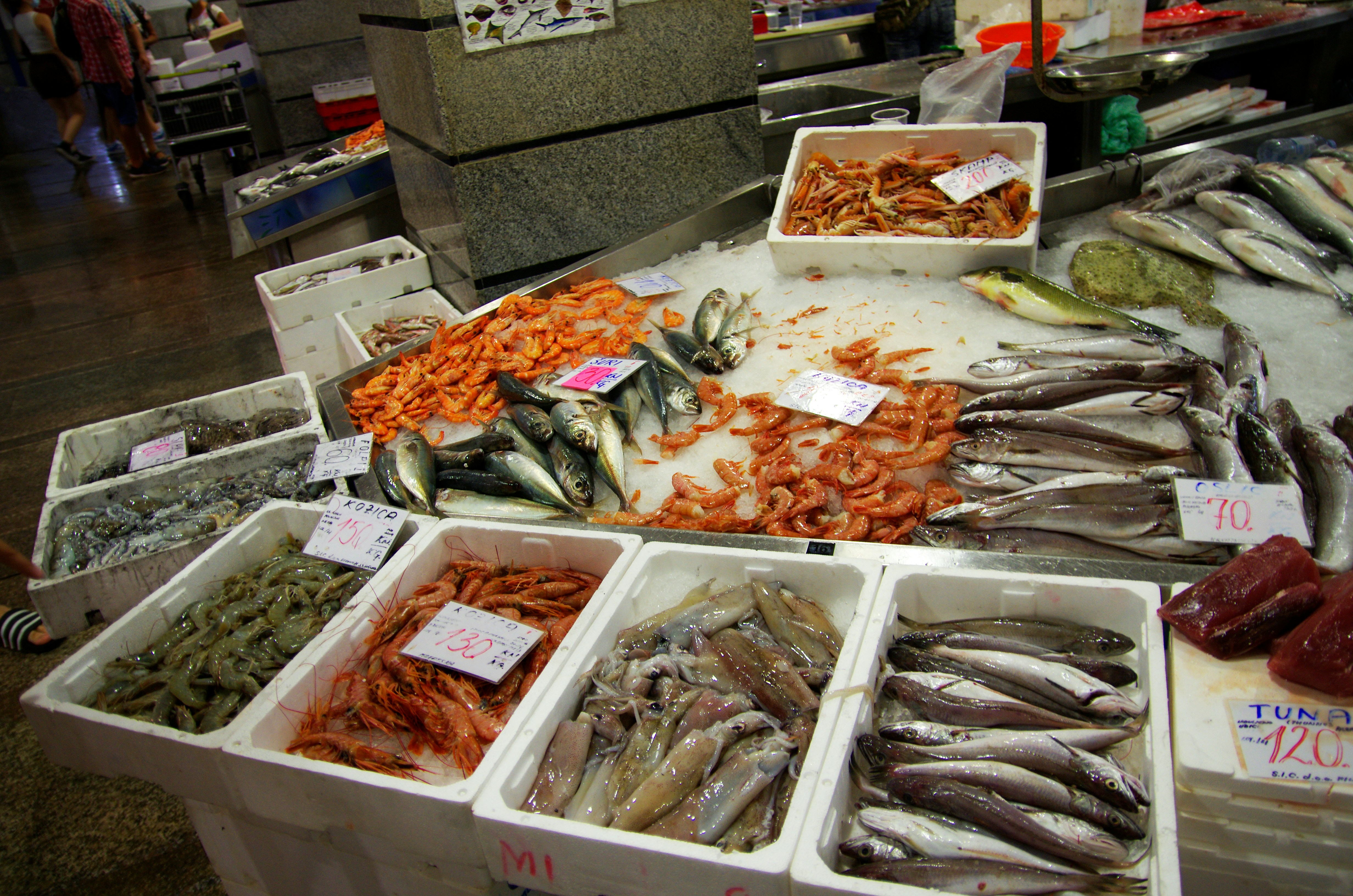 Fresh fish at Rogoznica market
